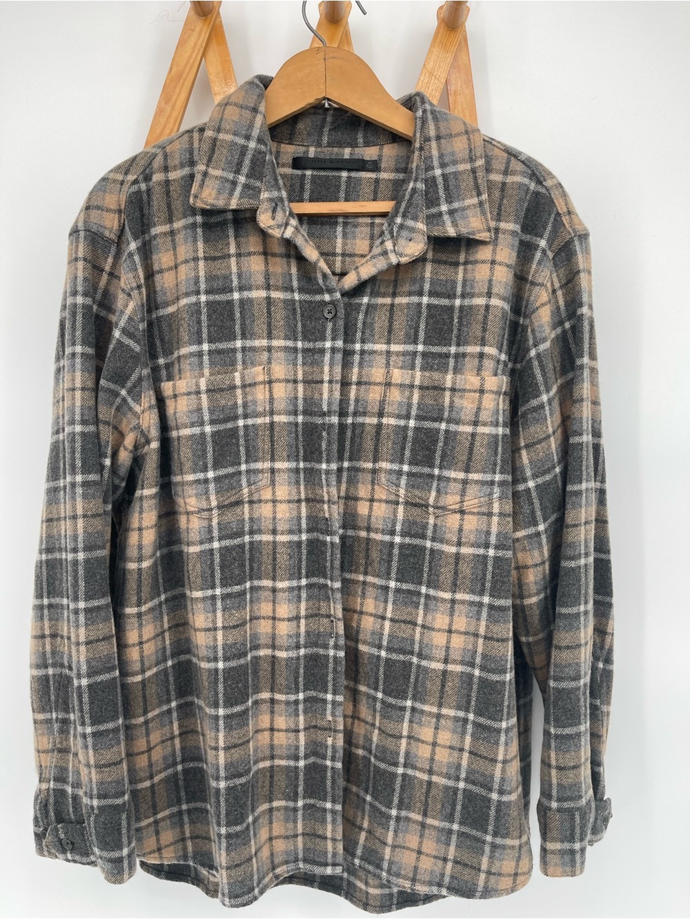 Jenni Kayne Green and Tan Plaid Button-Down Shirt
